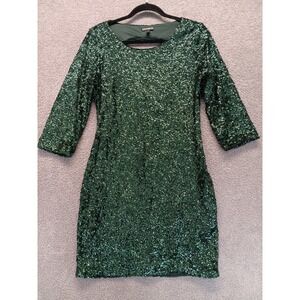 Express S Green Sequin Cocktail Dress Open Back